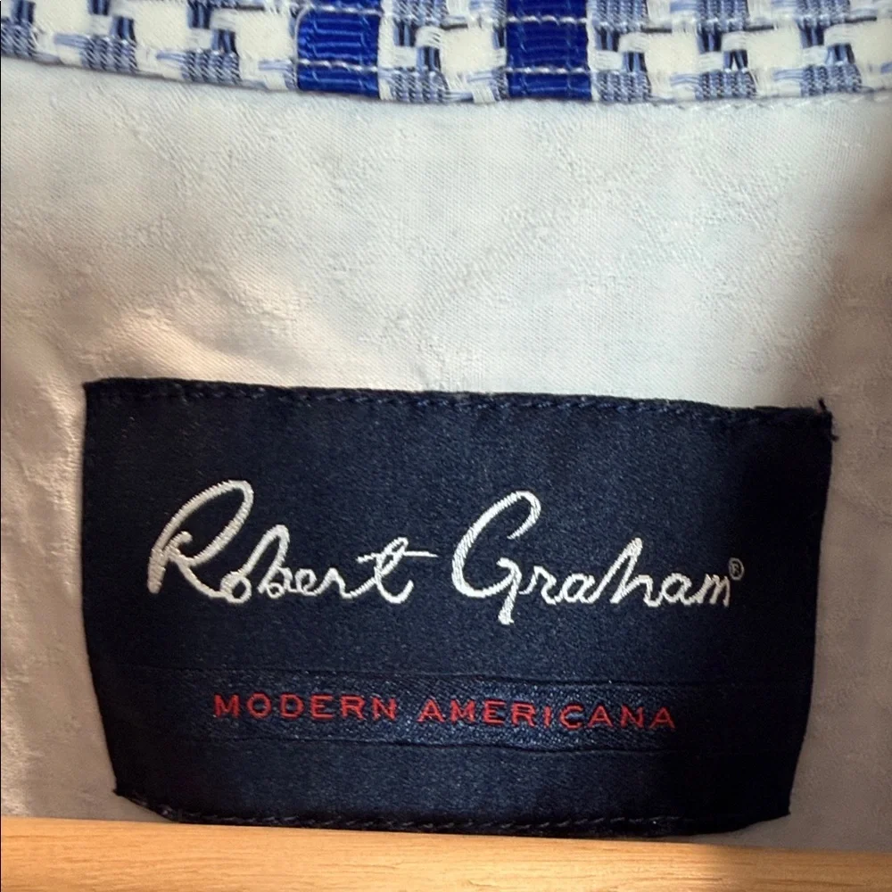 Robert Graham Blue & White Micro-Pattern Long-Sleeve Button-Down Shirt